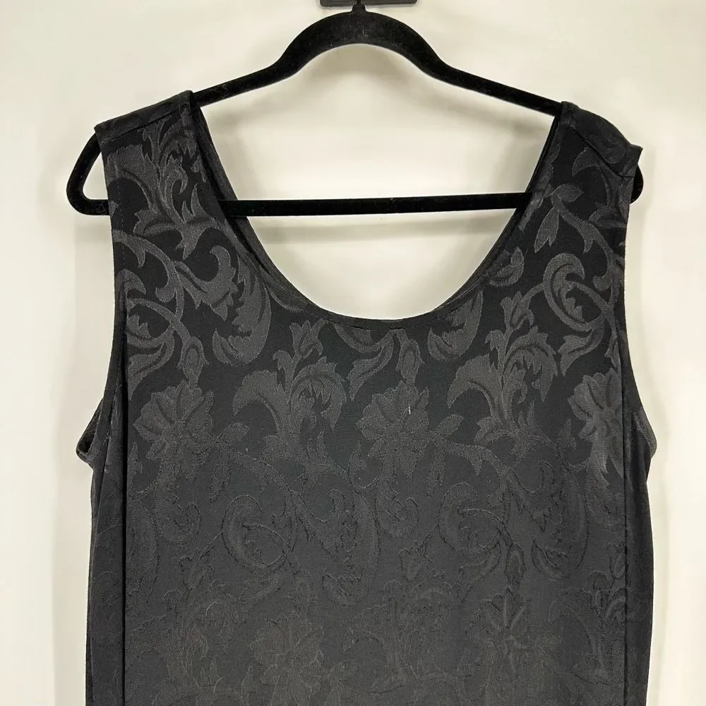 Spencer Alexis Maxi Dress Black Sleeveless Rayon Jacquard Long 1X Black Evening - Picture 3 of 11